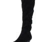 Bar III Womens Edina Faux Suede Slouchy Mid-Calf Boots Black 5 Medium