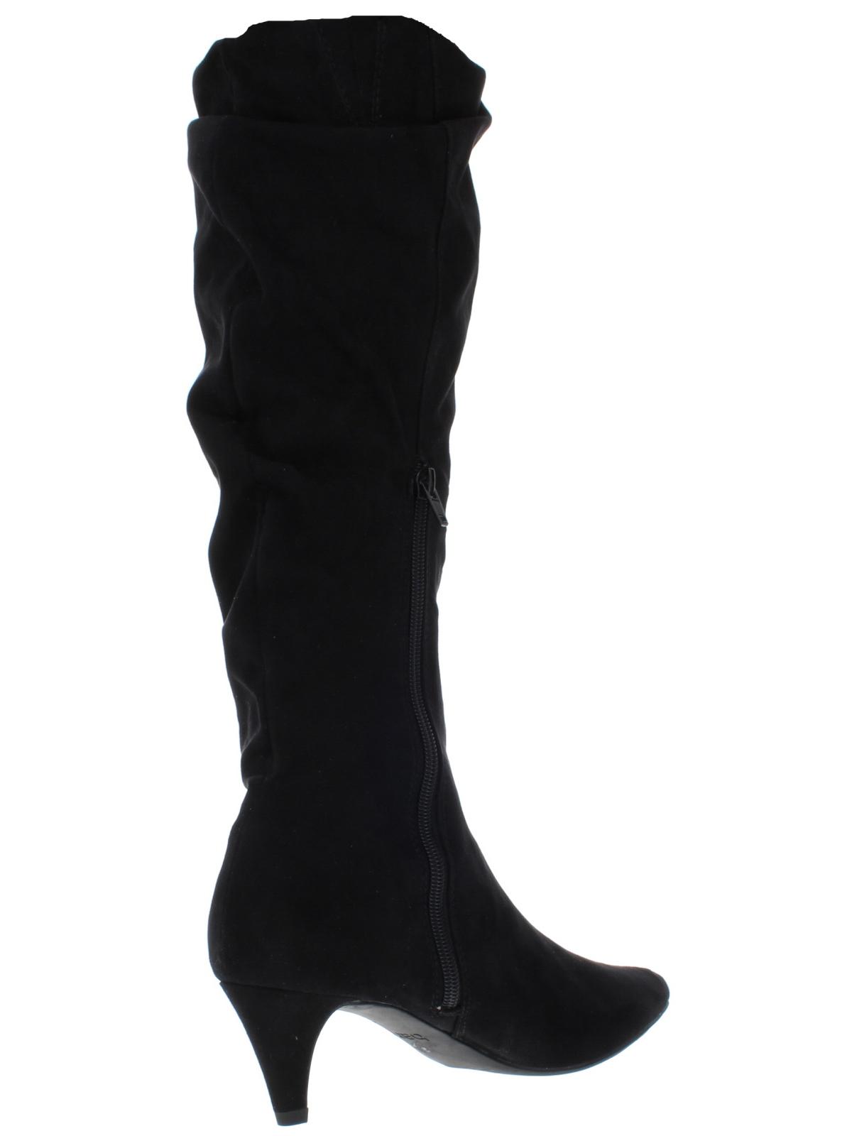 Bar III Womens Edina Faux Suede Slouchy Mid-Calf Boots Black 5 Medium