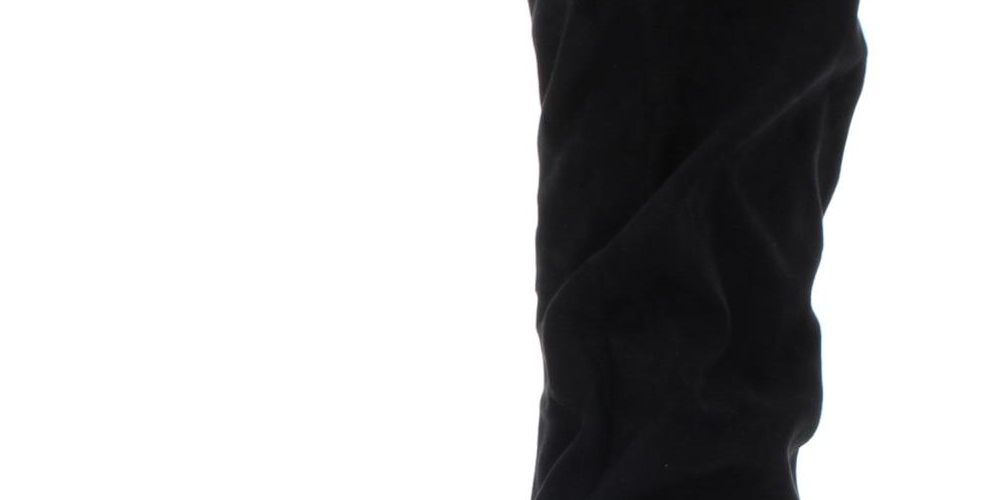 Bar III Womens Edina Faux Suede Slouchy Mid-Calf Boots Black 5 Medium