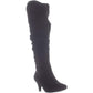 Bar III Womens Edina Faux Suede Slouchy Mid-Calf Boots Black 5 Medium