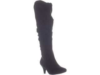 Bar III Womens Edina Faux Suede Slouchy Mid-Calf Boots Black 5 Medium
