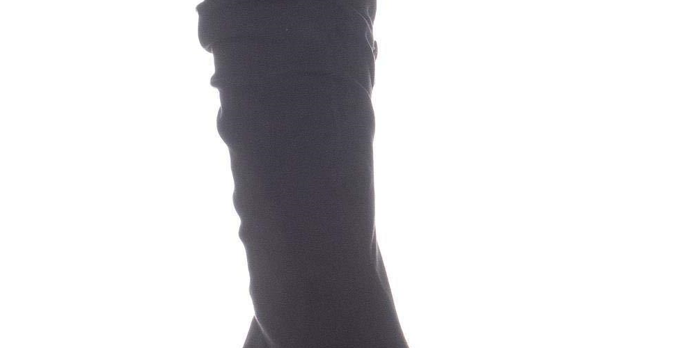 Bar III Womens Edina Faux Suede Slouchy Mid-Calf Boots Black 5 Medium