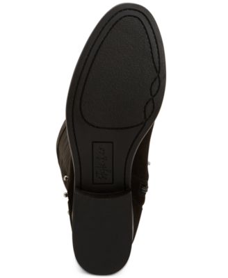 Style & Co Women's Studded Round Toe Stacked Heel Zip up Dress Boots Black 7.5M