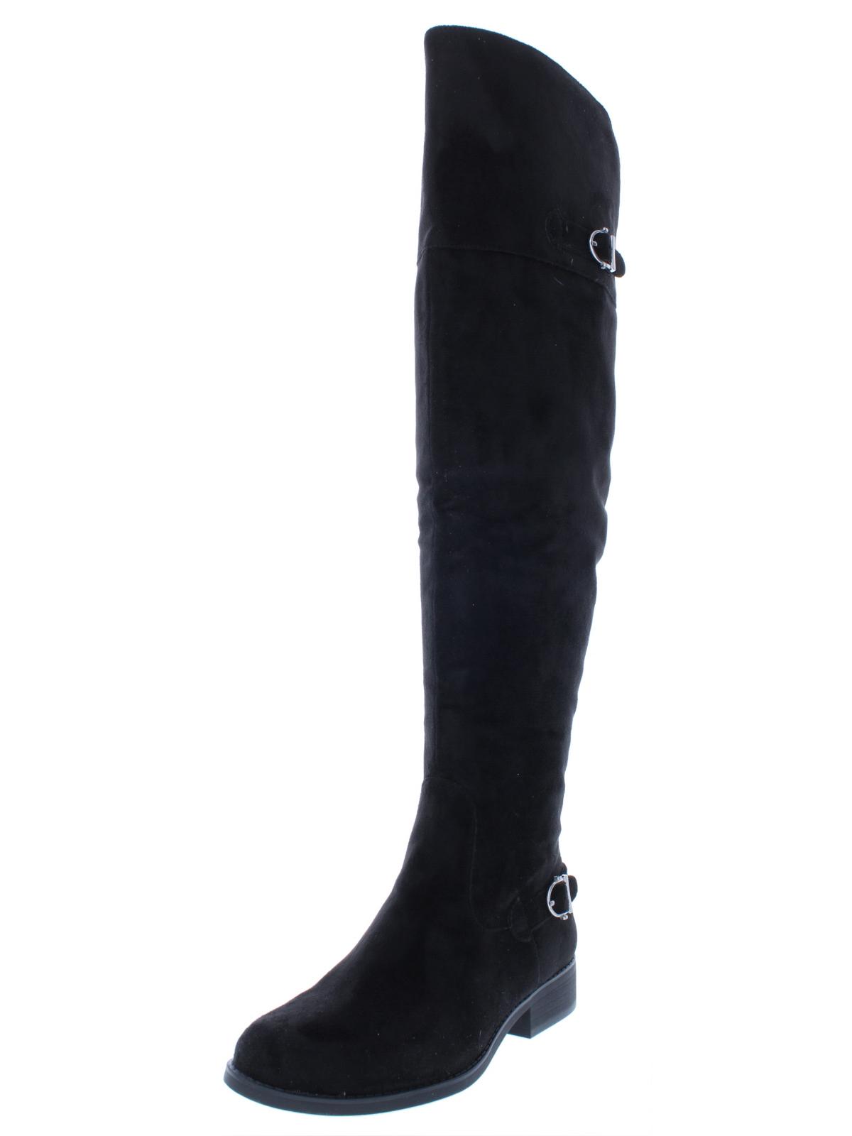 American Rag Womens Adarra Faux Suede Over-the-Knee Boots Black 5 Medium