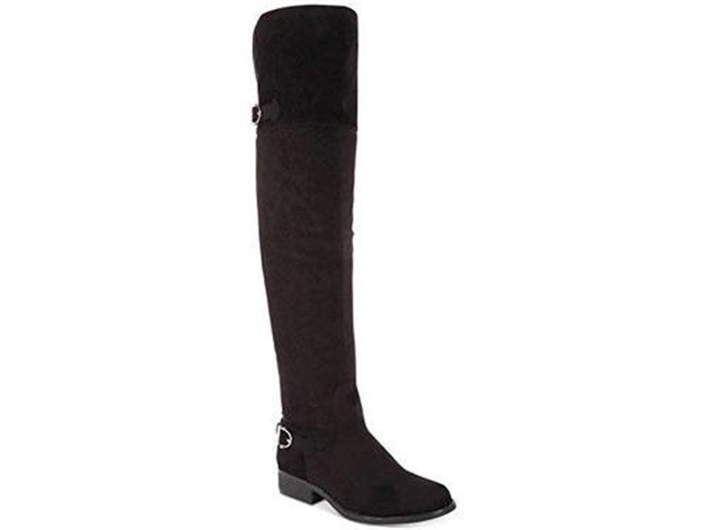 American Rag Womens Adarra Faux Suede Over-the-Knee Boots Black 5 Medium