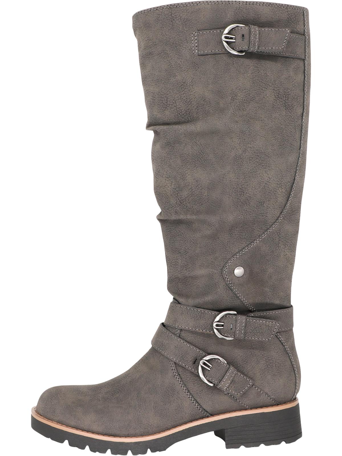 American Rag Womens Brinley Faux Leather Knee-High Riding Boots Gray Size 6 M