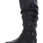Cliffs by White Mountain Womens Fairfield Buckle Riding Boots Black Size 7.5 M