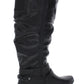 Cliffs by White Mountain Womens Fairfield Buckle Riding Boots Black Size 7.5 M