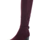 Charter Club Women's  Flower Grommets Bow Accent Padded Jaccque Almond Toe Block Heel Zip-up Boots Purple 6.5 M