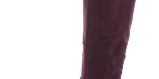 Charter Club Women's  Flower Grommets Bow Accent Padded Jaccque Almond Toe Block Heel Zip-up Boots Purple 6.5 M