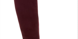 Charter Club Women's  Flower Grommets Bow Accent Padded Jaccque Almond Toe Block Heel Zip-up Boots Purple 6.5 M