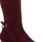Charter Club Women's  Flower Grommets Bow Accent Padded Jaccque Almond Toe Block Heel Zip-up Boots Purple 6.5 M
