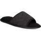 Gold Toe Mens Open Toe Memory Foam Slide Slippers Black Size Small