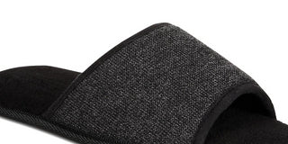 Gold Toe Mens Open Toe Memory Foam Slide Slippers Black Size Small