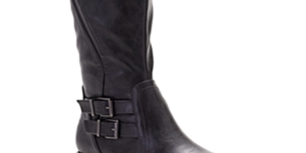 Style & Co. SC35 Milah Wide Calf Zip-up Riding Boots Charcoal Gray Size 5 M