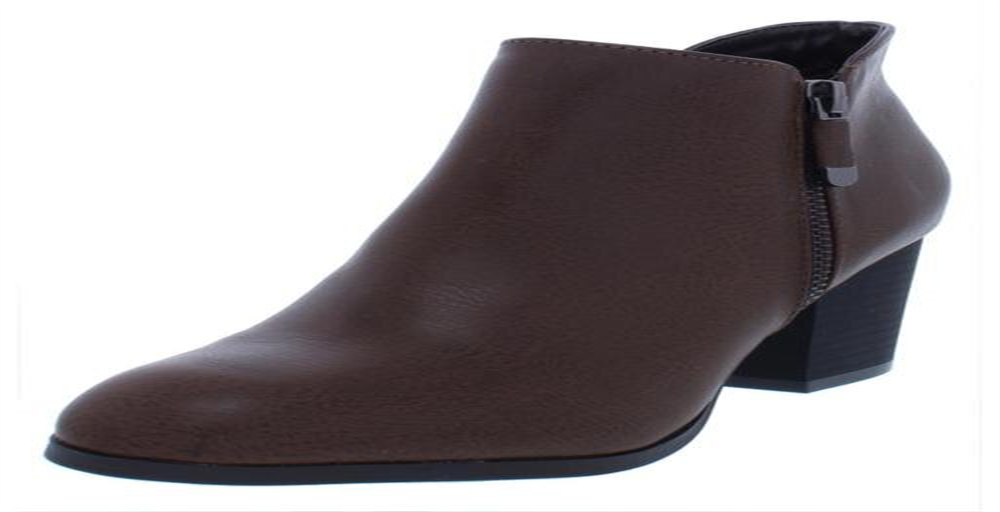 Style & Co Women's Masrinaa Faux Leather Double Zip Booties Brown Size 7 M