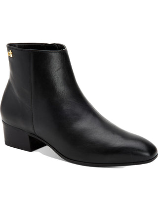 Calvin Klein Women's Jipsy Ankle Boots Leather Block Heel Black Size 6