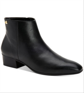 Calvin Klein Women's Jipsy Ankle Boots Leather Block Heel Black Size 6