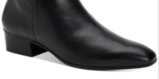 Calvin Klein Women's Jipsy Ankle Boots Leather Block Heel Black Size 6