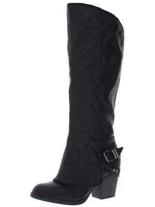 American Rag Womens Emilee Faux Leather Knee-High Riding Boots Black Size 9.5