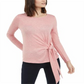 INC International Concepts Women's Side Tie Knit Top Pink Size Petite L