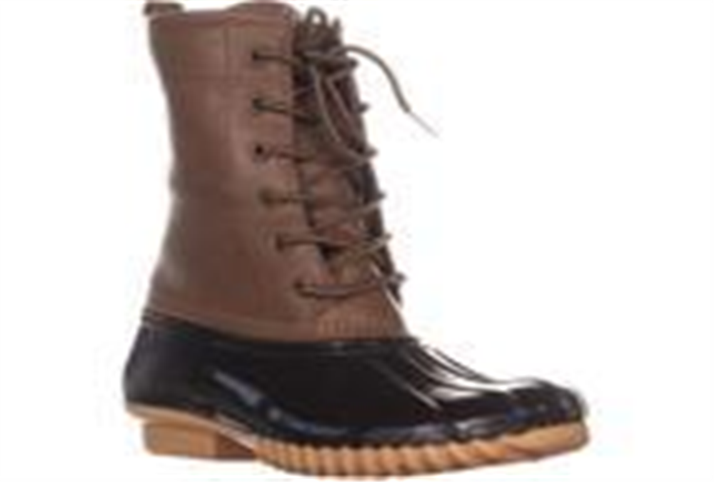 Sporto Women's Ariel Faux Leather Ankle Rain Boots Brown Size 8.5 M