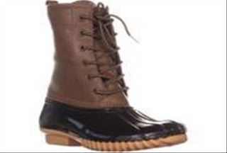 Sporto Women's Ariel Faux Leather Ankle Rain Boots Brown Size 8.5 M