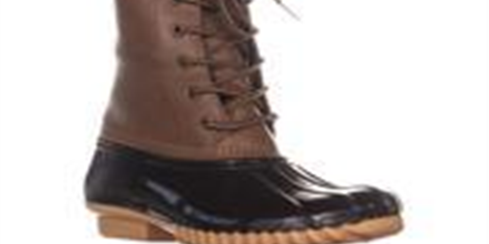 Sporto Women's Ariel Faux Leather Ankle Rain Boots Brown Size 8.5 M
