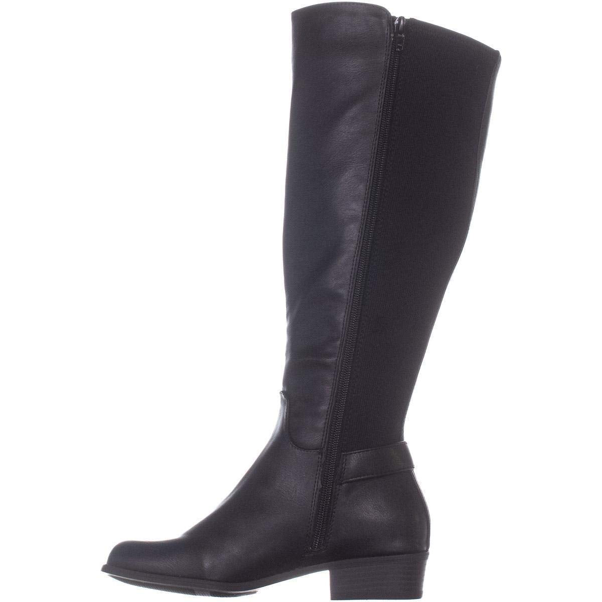 Alfani Women's Kallumm Fabric Round Toe Mid Calf Fashion Boots Black Size 6M