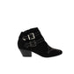 Inc Womens Black Studded Comfort Buckle Accent Cushioned Iliana Almond Toe Block Heel Zip-up Booties 6 M