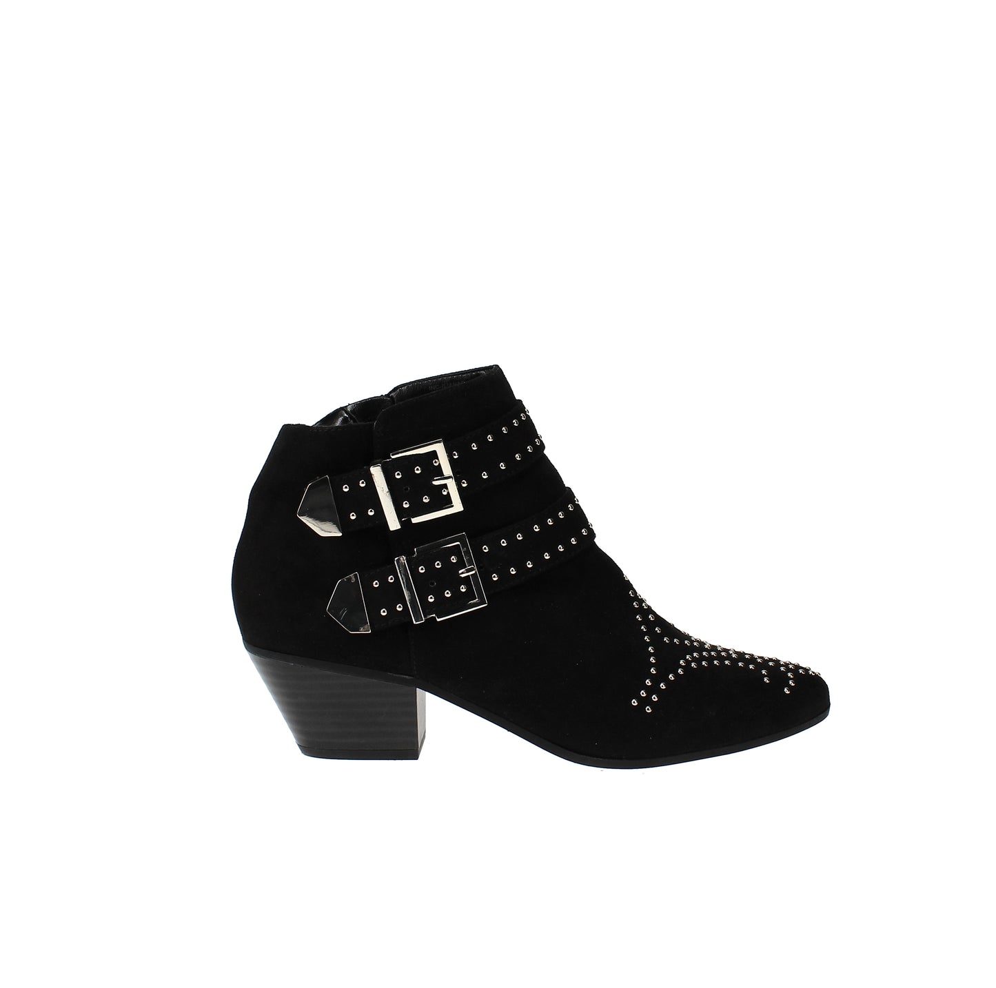 Inc Womens Black Studded Comfort Buckle Accent Cushioned Iliana Almond Toe Block Heel Zip-up Booties 6 M
