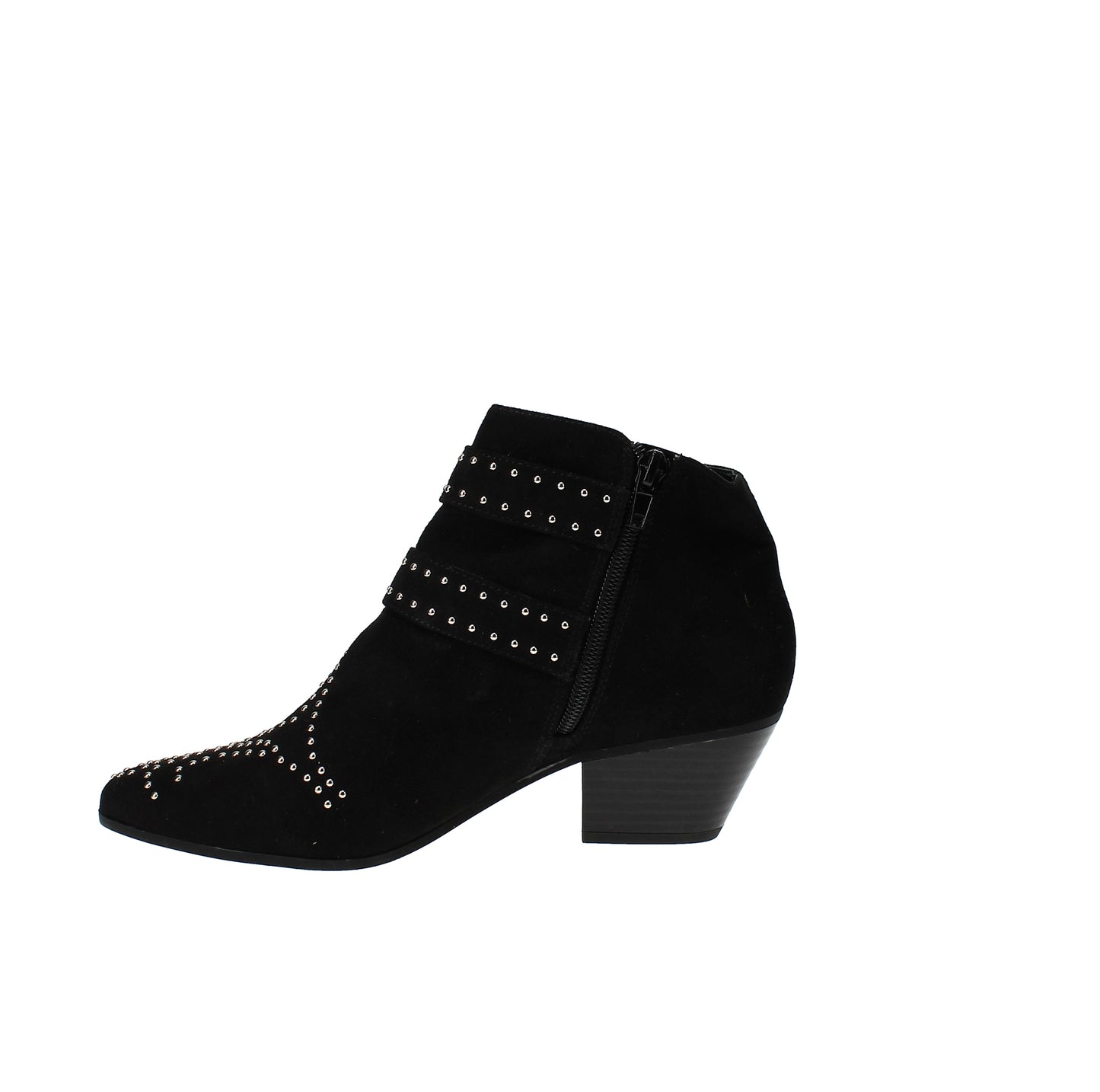 Inc Womens Black Studded Comfort Buckle Accent Cushioned Iliana Almond Toe Block Heel Zip-up Booties 6 M