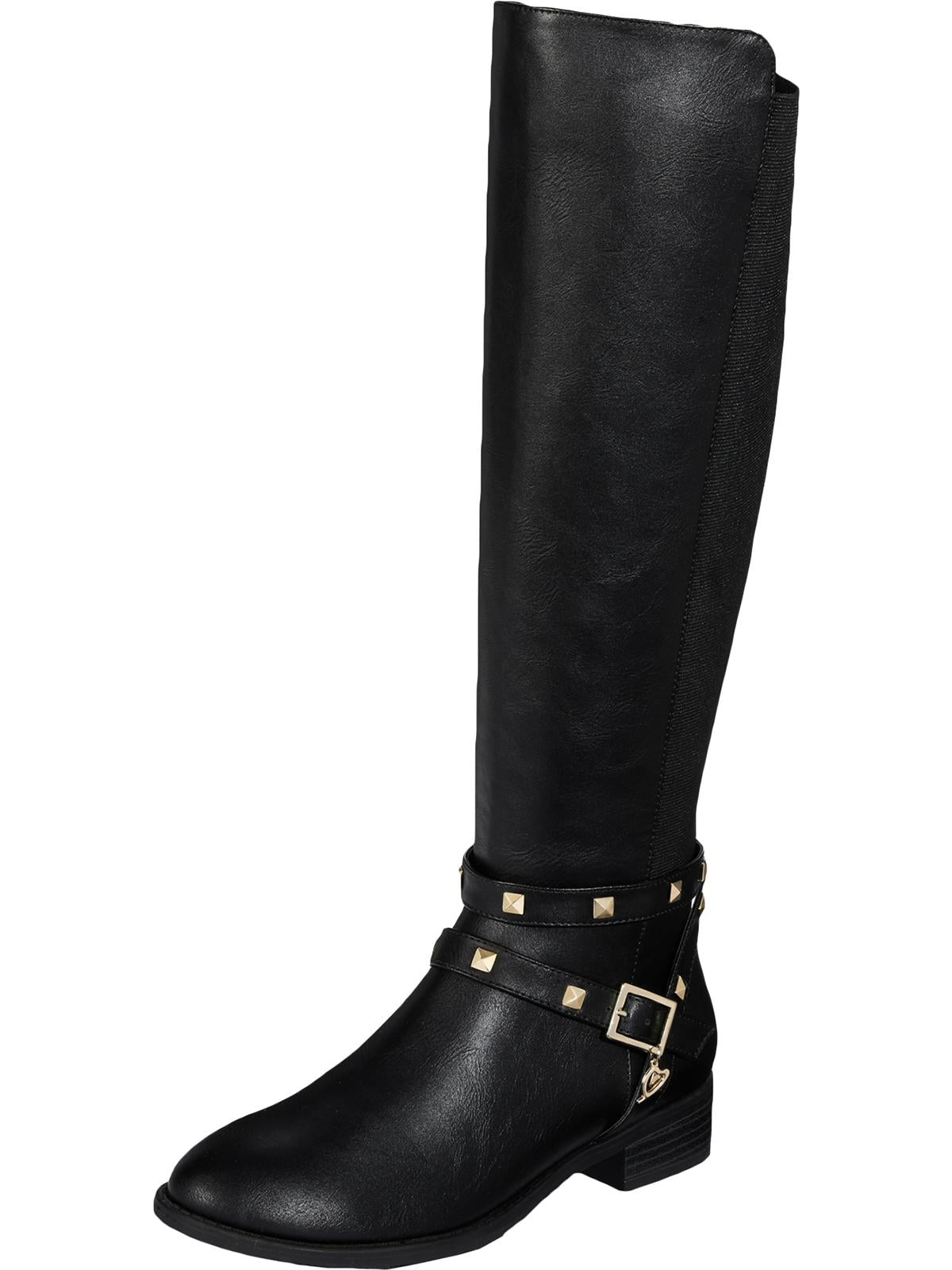 Thalia Sodi Women's Vallie Leather Closed Toe Knee High Fashion Boots Black Size 8.5W
