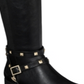 Thalia Sodi Women's Vallie Leather Closed Toe Knee High Fashion Boots Black Size 8.5W