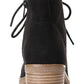 Style & Co. Womens Rizio Faux Suede Lace up Booties Black Size 9.5