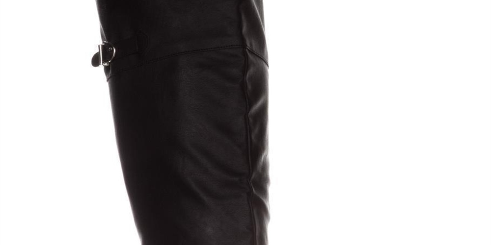 American Rag Women's Adarra Wide Calf Over the Knee Boots Smooth Black Size 8 M