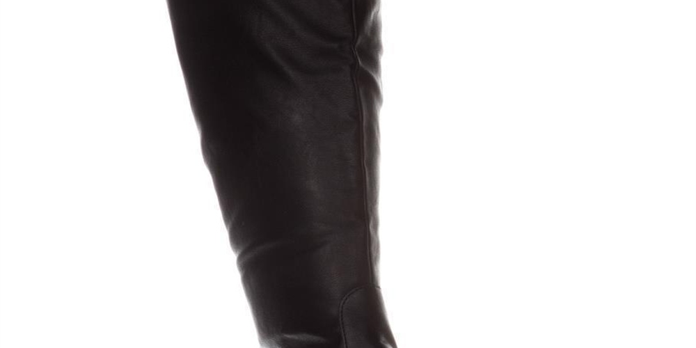 American Rag Women's Adarra Wide Calf Over the Knee Boots Smooth Black Size 8 M