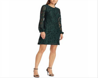 Ralph Lauren Women's Long Sleeve Short Sheath Party Dress Green Size 12