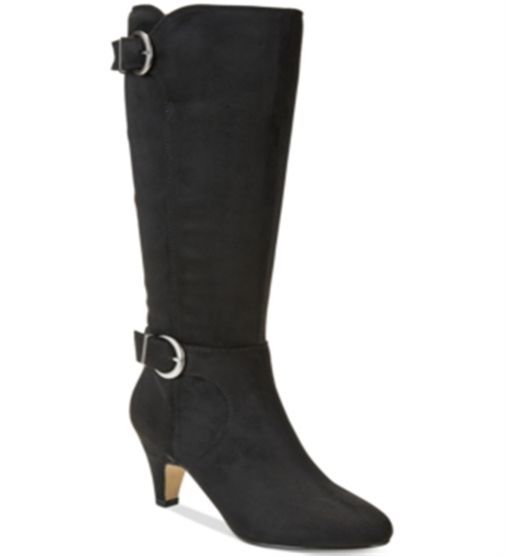 Bella Vita Women's Toni Ii Plus Black Super Suede Tall Wide Calf Boot Black Size 11 M