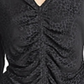 Guess Women's Seeley Printed Ruched Top Black Size X-Large