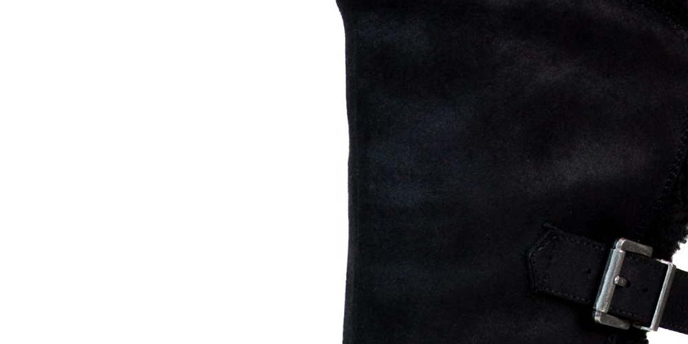 White Mountain Womens Santell Faux Fur Tall Knee-High Boots Black Size 5.5 M