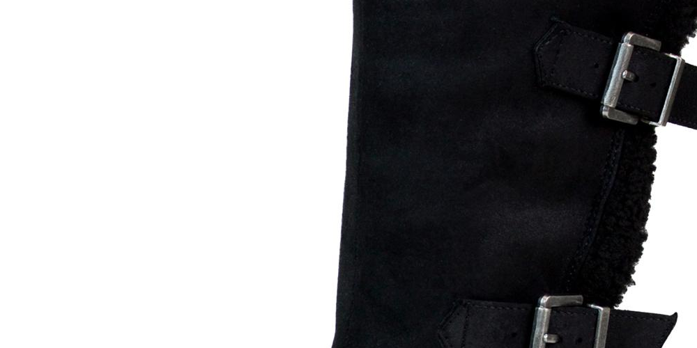 White Mountain Womens Santell Faux Fur Tall Knee-High Boots Black Size 5.5 M