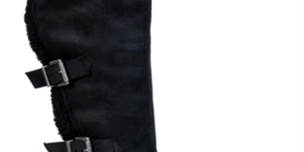 White Mountain Womens Santell Faux Fur Tall Knee-High Boots Black Size 5.5 M