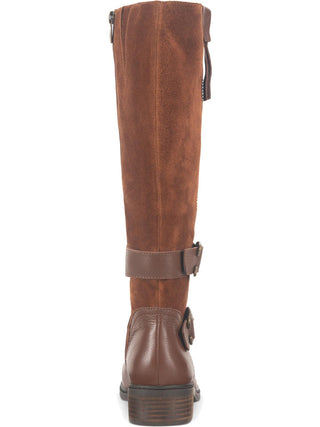 American Rag Womens Brown Strap Detail Zipper Accent Buckle Accent Collins Round Toe Block Heel Zip-up Leather Boots 8.5 M