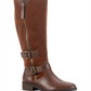 American Rag Womens Brown Strap Detail Zipper Accent Buckle Accent Collins Round Toe Block Heel Zip-up Leather Boots 8.5 M