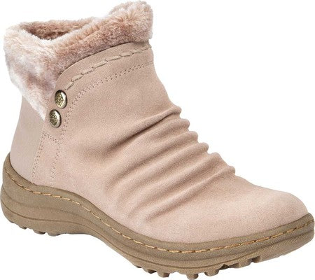 Baretraps Womens Beige Ruched Metal Buttons Fur Trim Cushioned Water Resistant Alick Round Toe Zip-up Snow Boots 9.5 M