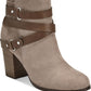 Material Girl Women's Melany Leather Round Toe Ankle Fashion Boots Gray Size 9 M