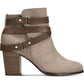 Material Girl Women's Melany Leather Round Toe Ankle Fashion Boots Gray Size 9 M