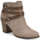 Material Girl Women's Melany Leather Round Toe Ankle Fashion Boots Gray Size 9 M