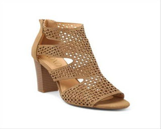 XOXO Women's Casual Boots Sand Perforated Peep Toe Beamer Ankle Boot Brown Size 7.5